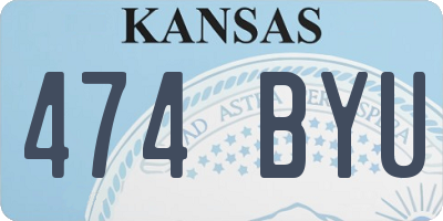 KS license plate 474BYU