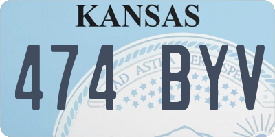 KS license plate 474BYV