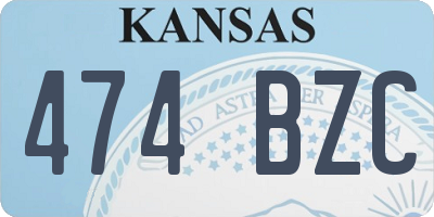 KS license plate 474BZC