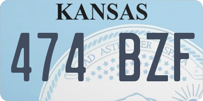KS license plate 474BZF