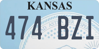 KS license plate 474BZI