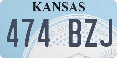 KS license plate 474BZJ