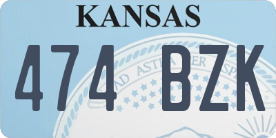 KS license plate 474BZK
