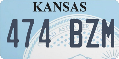 KS license plate 474BZM