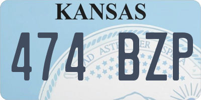 KS license plate 474BZP