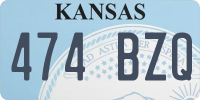 KS license plate 474BZQ