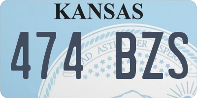 KS license plate 474BZS