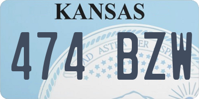 KS license plate 474BZW