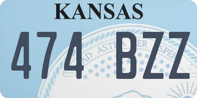 KS license plate 474BZZ