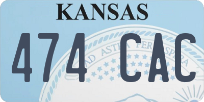 KS license plate 474CAC