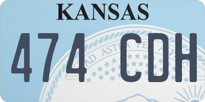 KS license plate 474CDH