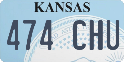 KS license plate 474CHU