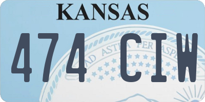 KS license plate 474CIW