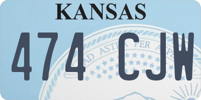 KS license plate 474CJW