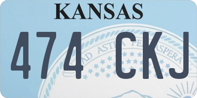 KS license plate 474CKJ