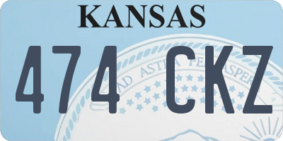 KS license plate 474CKZ