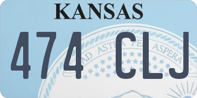KS license plate 474CLJ