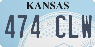 KS license plate 474CLW