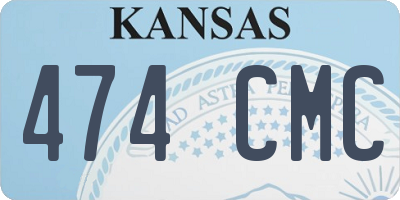 KS license plate 474CMC