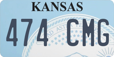 KS license plate 474CMG