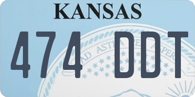 KS license plate 474DDT