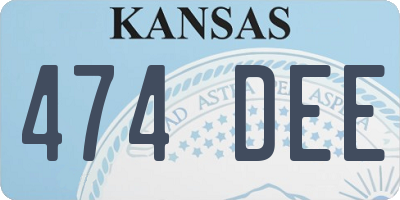 KS license plate 474DEE