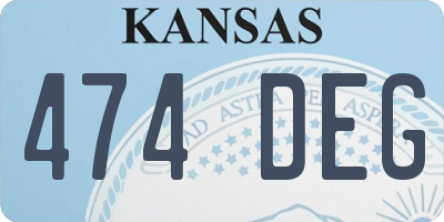 KS license plate 474DEG