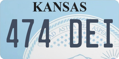 KS license plate 474DEI