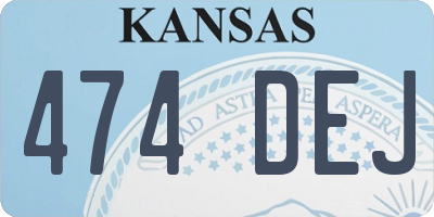 KS license plate 474DEJ