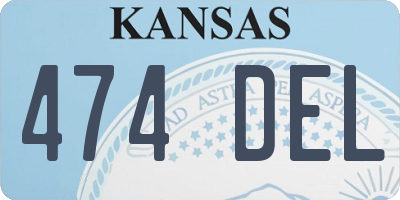 KS license plate 474DEL