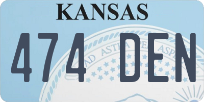 KS license plate 474DEN