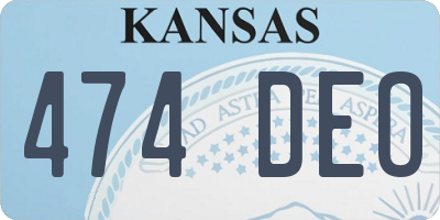 KS license plate 474DEO