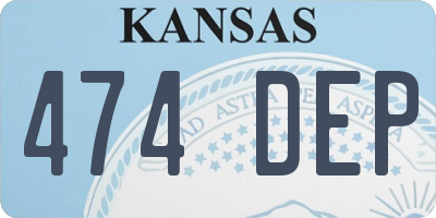 KS license plate 474DEP