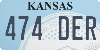 KS license plate 474DER