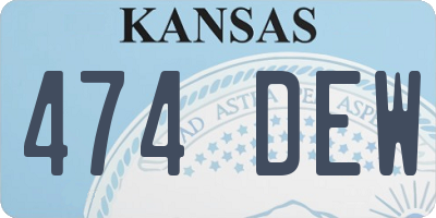KS license plate 474DEW