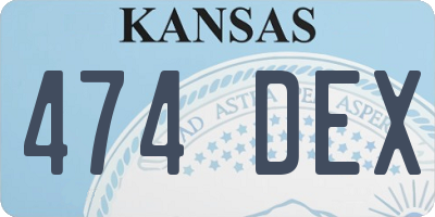 KS license plate 474DEX