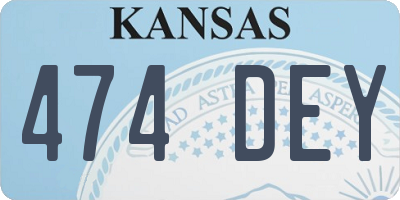 KS license plate 474DEY