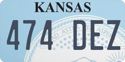 KS license plate 474DEZ