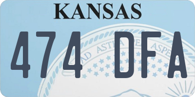 KS license plate 474DFA