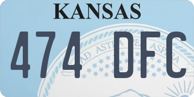 KS license plate 474DFC
