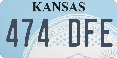 KS license plate 474DFE