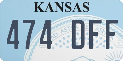 KS license plate 474DFF