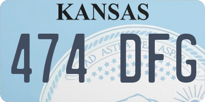 KS license plate 474DFG