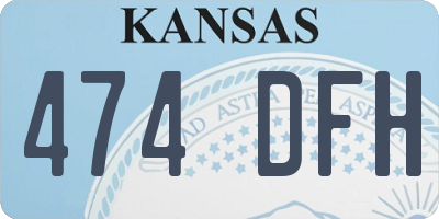 KS license plate 474DFH