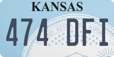 KS license plate 474DFI