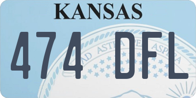KS license plate 474DFL