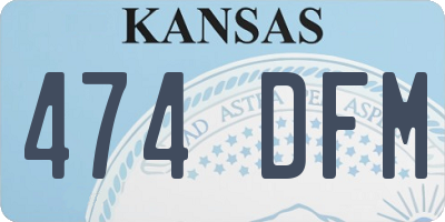 KS license plate 474DFM