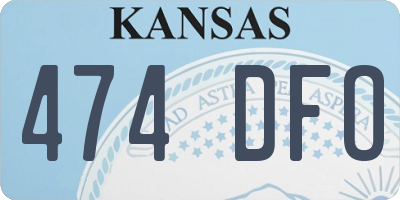 KS license plate 474DFO