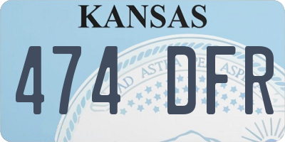KS license plate 474DFR