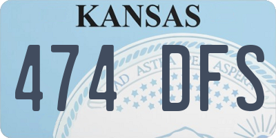 KS license plate 474DFS